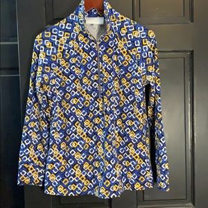 Pappagallo blue hello 1/2 zip jacket shirt small